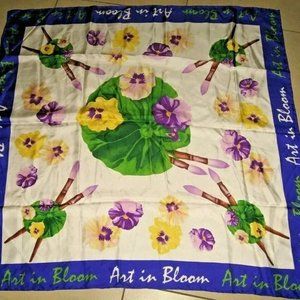 ❤️THE MUSEUM OF FINE ARTS BOSTON 100% Silk Scarf Art in Bloom 34x34